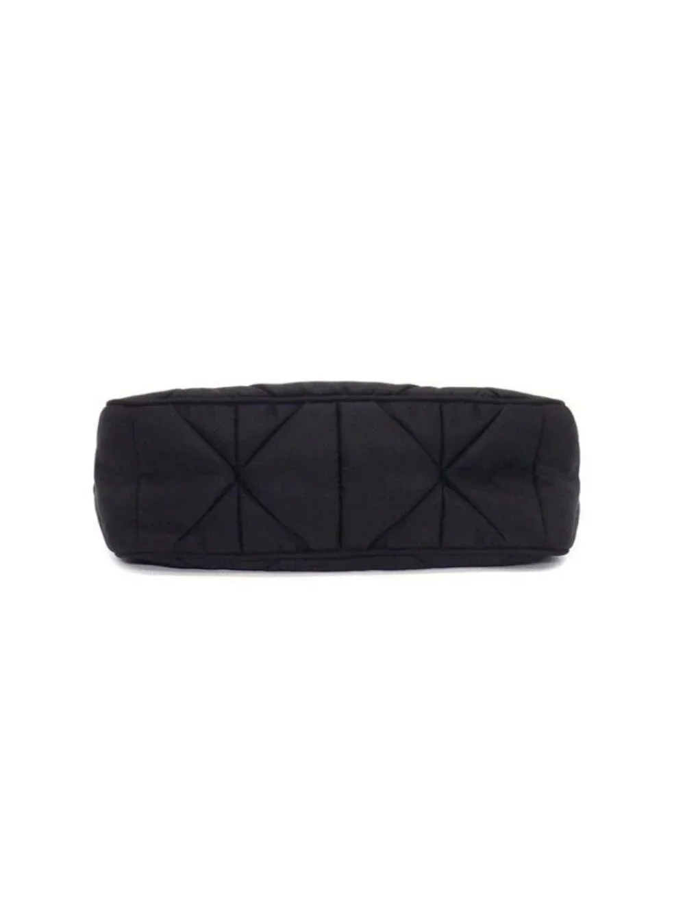 Prada Shoulder Bag Patted Quilted Re-Nylon Black Recycled Polyamide Gold